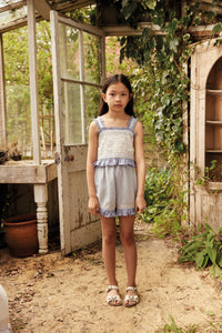 Apolina - Theodora Frill Short Set in Blue-lilac/ Lilac-grey - Child