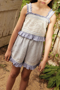 その他 Apolina Theodora shorts set 5/7 Apolina - Theodora Frill Short Set in Blue-lilac/ Lilac-grey - Child