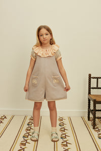 Cotton woven embroidered playsuit vintage inspired child. – Apolina