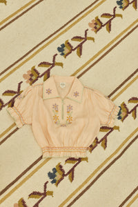 Cotton woven embroidered blouse vintage inspired child. – Apolina