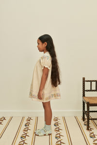 Cotton woven embroidered dress vintage inspired child. – Apolina