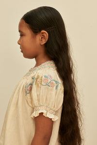 Cotton woven embroidered dress vintage inspired child. – Apolina