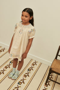 Cotton woven embroidered dress vintage inspired child. – Apolina