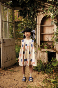 Apolina - Valentina Patchwork Button-up Dress in Multi Prints