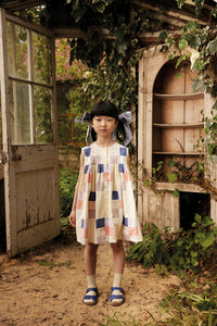 Apolina - Valentina Patchwork Button-up Dress in Multi Prints