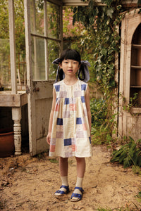 Apolina - Valentina Patchwork Button-up Dress in Multi Prints