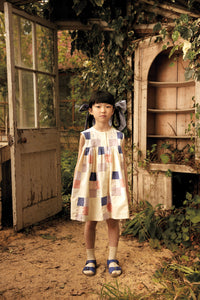 Apolina - Valentina Patchwork Button-up Dress in Multi Prints 