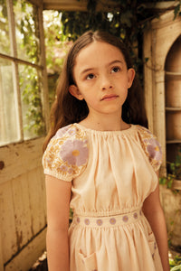 Apolina - Velma Linen Embroidered Skirt Set in Blush - Child
