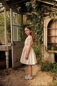 Apolina - Velma Linen Embroidered Skirt Set in Blush - Child