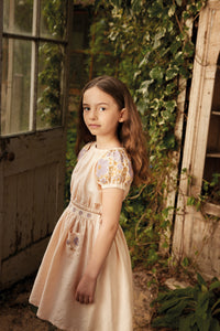 Apolina - Velma Linen Embroidered Skirt Set in Blush - Child