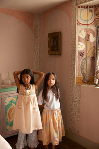 Cotton woven embroidered skirt vintage inspired child. – Apolina