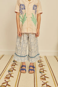 新品　Apolina Wini Trouset set milk 7-9Y Cotton woven embroidered trousers vintage inspired child. – Apolina