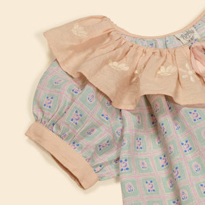 Cotton woven embroidered blouse vintage inspired child. – Apolina
