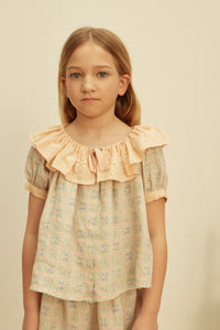 Cotton woven embroidered blouse vintage inspired child. – Apolina