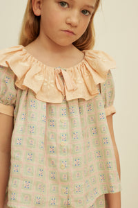 Cotton woven embroidered blouse vintage inspired child. – Apolina